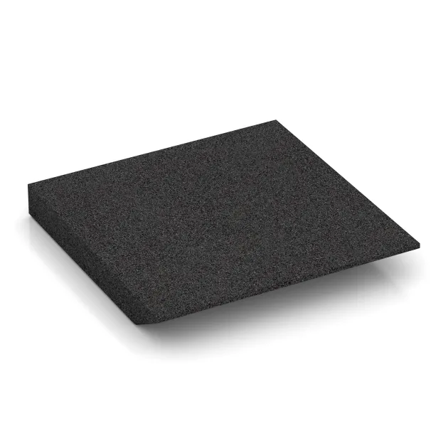 Aufsicht auf die Unterseite, also die Bodenseite von WARCO-Formteil 0491 - Hoekpaneel (twee zijden afgeschuind) im Format 500 x 500 x 65 mm.
