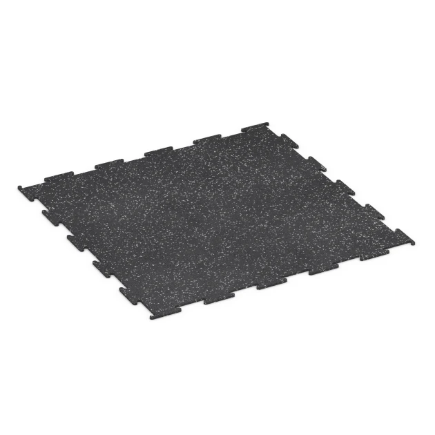 La vue du dessous ou de la face inférieure, c’est-à-dire la face inférieure de la pièce moulée WARCO 6452 - Sol de Fitness Compact au format 100 × 100 × 0,8 cm.