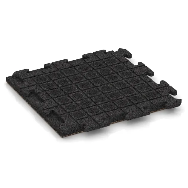 La vue du dessous ou de la face inférieure, c’est-à-dire la face inférieure de la pièce moulée WARCO 1295 - Dalle de terrasse Classic au format 500 x 500 x 40 mm.