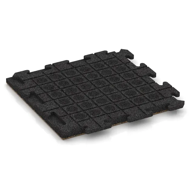 La vue du dessous ou de la face inférieure, c’est-à-dire la face inférieure de la pièce moulée WARCO 1286 - Dalle de terrasse Classic au format 500 x 500 x 40 mm.