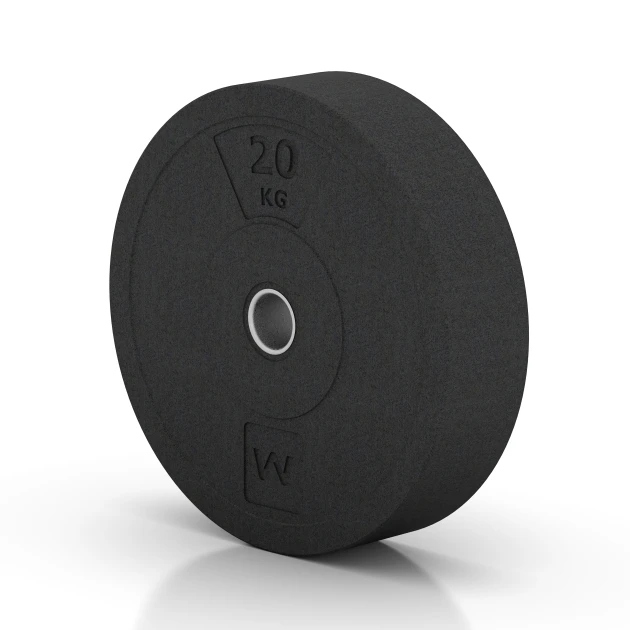 Aufsicht auf die Unterseite, also die Bodenseite von WARCO-Formteil 6087 - Bumper plate im Format 20 kg | ø 45,4 x 11,38 cm.