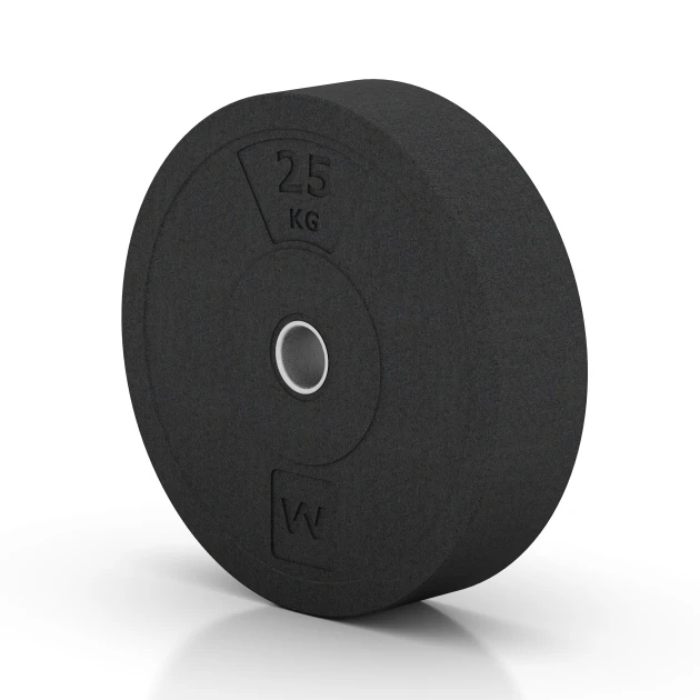 Aufsicht auf die Unterseite, also die Bodenseite von WARCO-Formteil 6090 - Bumper Plate Slim im Format 25 kg | ø 45,4 x 11,38 cm.