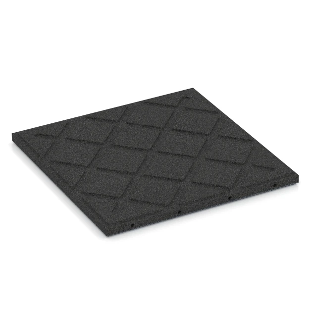 Aufsicht auf die Unterseite, also die Bodenseite von WARCO-Formteil 6290 - Fallschutzplatten im Format 50 x 50 x 3 cm | 0,25 m².