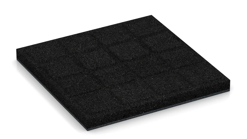 Quadratische Auflagepads mit breiten, flachen Drainagekanälen