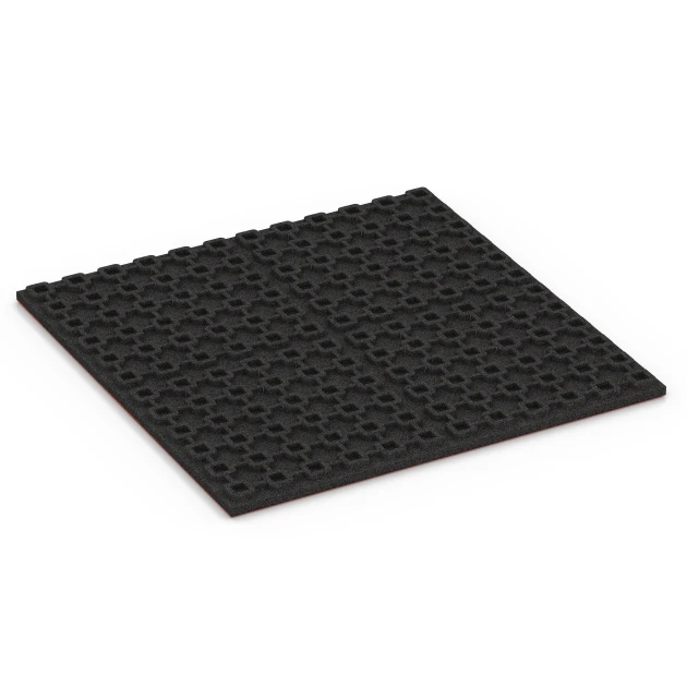 La vue du dessous ou de la face inférieure, c’est-à-dire la face inférieure de la pièce moulée WARCO 6384 - Tapis d’écurie Confort au format 100 x 100 x 4 cm | 1,00 m².