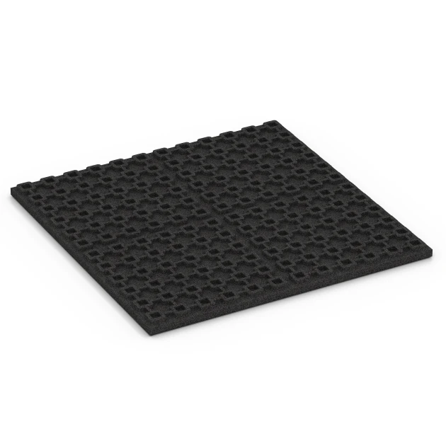 La vue du dessous ou de la face inférieure, c’est-à-dire la face inférieure de la pièce moulée WARCO 6387 - Tapis d’écurie Luxe au format 100 x 100 x 4,5 cm | 1,00 m².