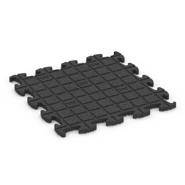 Aufsicht auf die Unterseite, also die Bodenseite von WARCO-Formteil 6940 - Terrastegels rubber im Format 46 x 46 × 2,8 cm.