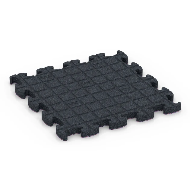 Aufsicht auf die Unterseite, also die Bodenseite von WARCO-Formteil 6954 - Sportveldtegel rubber im Format 44,6 x 44,6 × 2,8 cm.