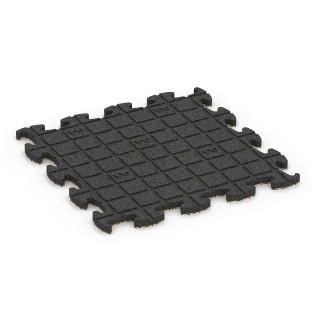 Aufsicht auf die Unterseite, also die Bodenseite von WARCO-Formteil 6955 - Sportveldtegel rubber im Format 46 x 46 × 2,8 cm.
