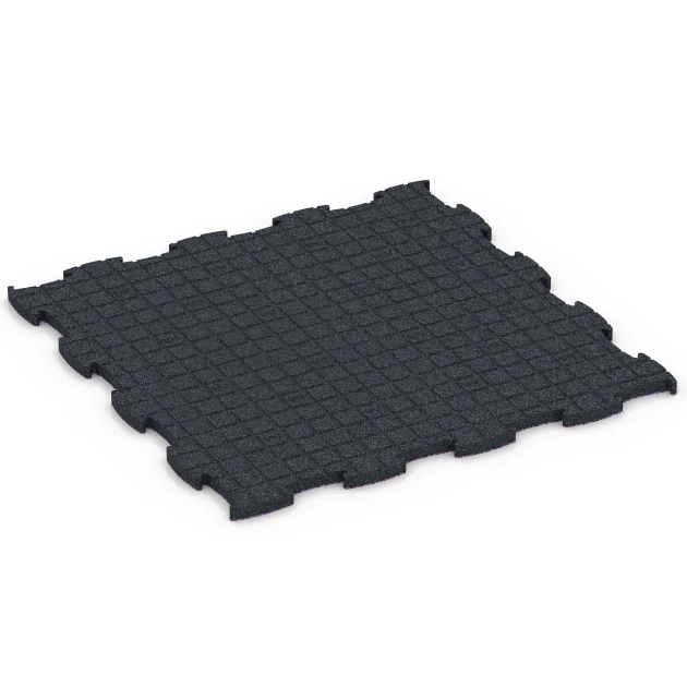 La vue du dessous ou de la face inférieure, c’est-à-dire la face inférieure de la pièce moulée WARCO 6855 - Fitness Active dalle au format 97,1 x 97,1 x 2,8 cm.