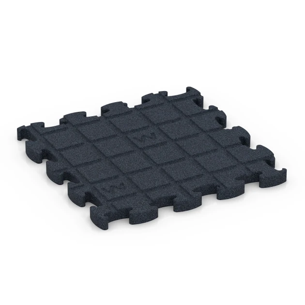 La vue du dessous ou de la face inférieure, c’est-à-dire la face inférieure de la pièce moulée WARCO 6964 - Fitness Premium sol technique au format 28,9 x 28,9 x 1,8 cm.