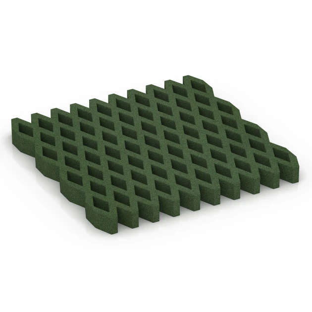 Aufsicht auf die Unterseite, also die Bodenseite von WARCO-Formteil 7014 - Valdempend grasrooster im Format 100 × 100 × 8 cm.