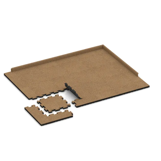 Typische Verlegung oder Einbausituation für den Artikel 4028 von WARCO - Hunde-Sportboden HD, Farbton Rattan Lounge in der Abmessung 500 x 500 x 40 mm.