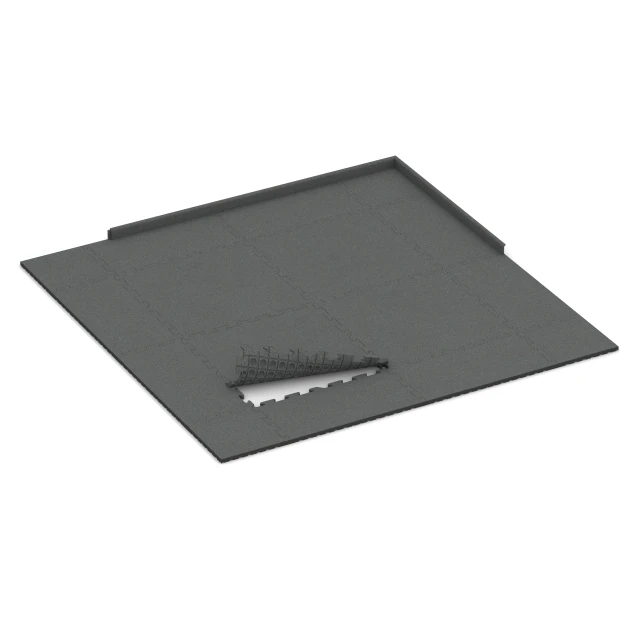 Typische Verlegung oder Einbausituation für den Artikel 3375 von WARCO - Fitness Vloerbeschermingsmat, Farbton Leisteengrijs in der Abmessung 100 x 100 x 3 cm | 1,00 m².