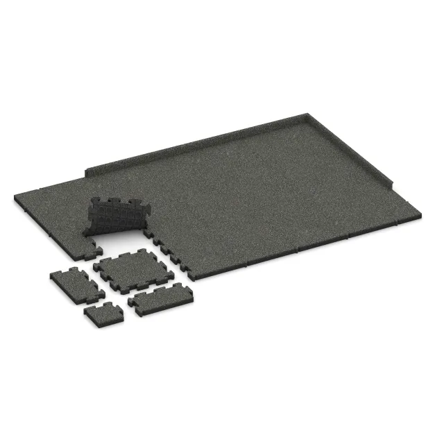 Typische Verlegung oder Einbausituation für den Artikel 4145 von WARCO - Ballspielplatte, Farbton Dunkelgrauer Granit in der Abmessung 500 x 500 x 50 mm.