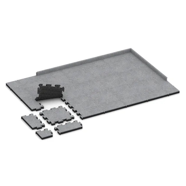 Typische Verlegung oder Einbausituation für den Artikel 4563 von WARCO - Rubber sportvloer HD, Farbton Grijs Melange in der Abmessung 500 x 500 x 50 mm.