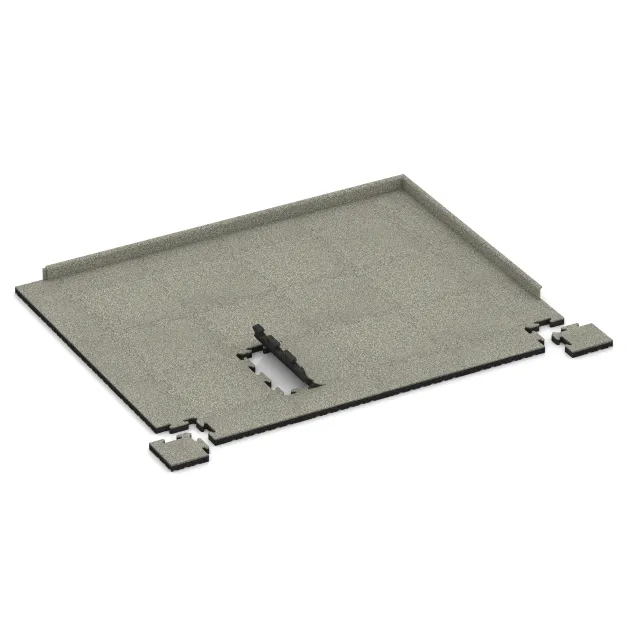 Typische Verlegung oder Einbausituation für den Artikel 4982 von WARCO - Eckplatte HD, Farbton Heller Granit in der Abmessung 235 x 235 x 40 mm.