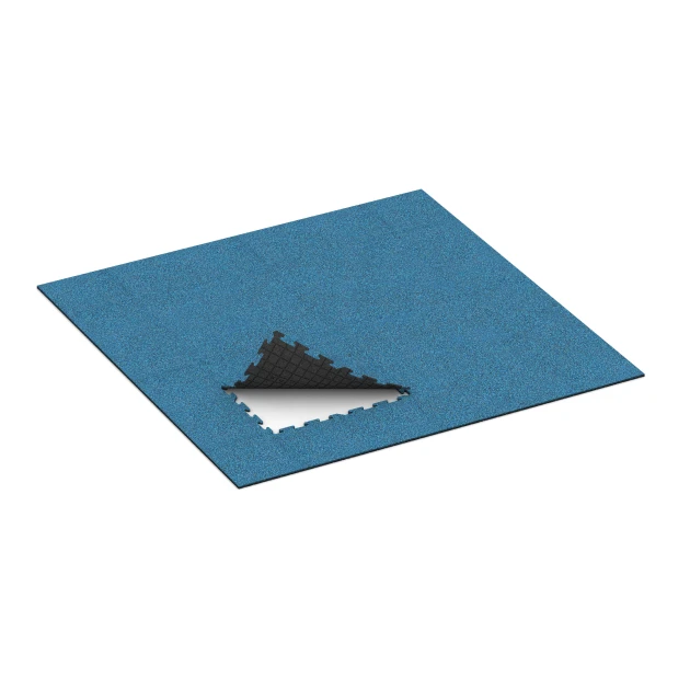 Typische Verlegung oder Einbausituation für den Artikel 0324 von WARCO - Fitnessvloer Mat 18 mm, Farbton Atlantisch in der Abmessung 100 x 100 x 1,8 cm | 1,00 m².