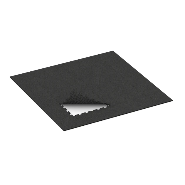 Typische Verlegung oder Einbausituation für den Artikel 0370 von WARCO - Fitnessvloer Mat 18 mm, Farbton Antraciet in der Abmessung 100 x 100 x 1,8 cm | 1,00 m².