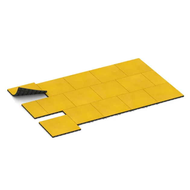 La situation d'installation typique du produit 0546 de WARCO - Dalle amortissante, en couleur Jaune Citron dans les dimensions 500 x 500 x 30 mm.