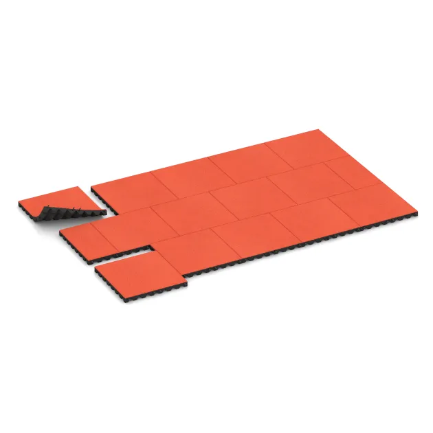 Typische Verlegung oder Einbausituation für den Artikel 0638 von WARCO - Valtegel, Farbton Felrood-Oranje in der Abmessung 500 x 500 x 45 mm.