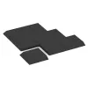 La situation d'installation typique du produit 0491 de WARCO - Dalle de coin (deux côtés biseautés), en couleur Anthracite dans les dimensions 500 x 500 x 65 mm.