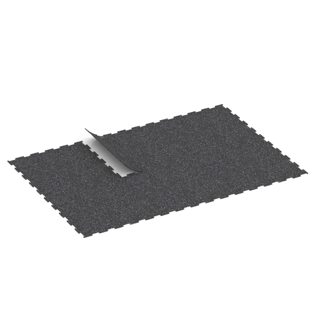 Typische Verlegung oder Einbausituation für den Artikel 6452 von WARCO - Fitnessboden Kompakt, Farbton Leicht Grau Gesprenkelt in der Abmessung 100 × 100 × 0,8 cm.