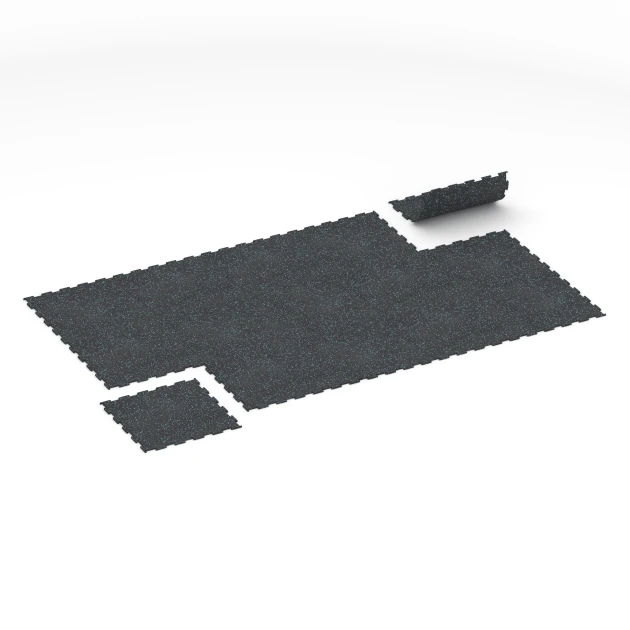 La situation d'installation typique du produit 6457 de WARCO - Sol de Fitness Compact, en couleur Bleu doux moucheté dans les dimensions 50 × 50 × 0,8 cm.