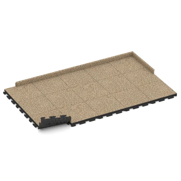 Typische Verlegung oder Einbausituation für den Artikel 1416 von WARCO - Terrassenplatte Classic, Farbton Travertin in der Abmessung 500 x 500 x 50 mm.