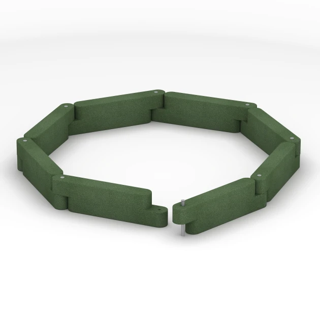 La situation d'installation typique du produit 6641 de WARCO - Bordure en caoutchouc, en couleur Vert herbe dans les dimensions 100 x 15 x 30 cm.