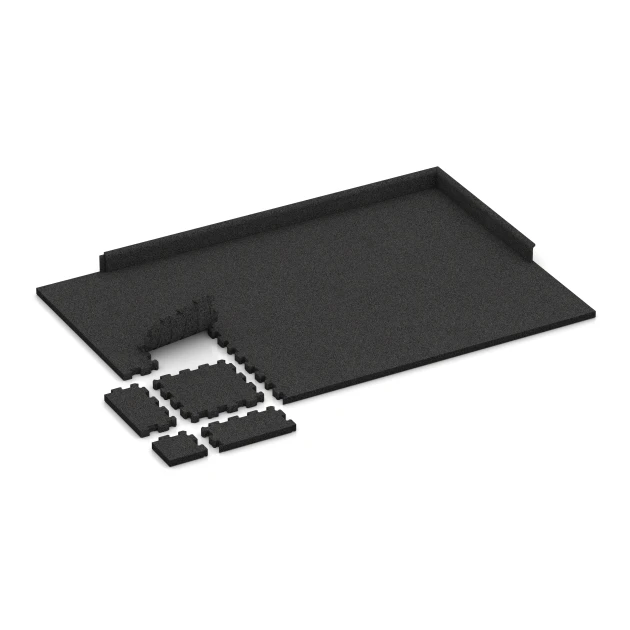 Typische Verlegung oder Einbausituation für den Artikel 5270 von WARCO - Steinteppich-Klickfliese, Farbton Anthrazit in der Abmessung 30,6 x 30,6 x 3 cm | 0,094 m².