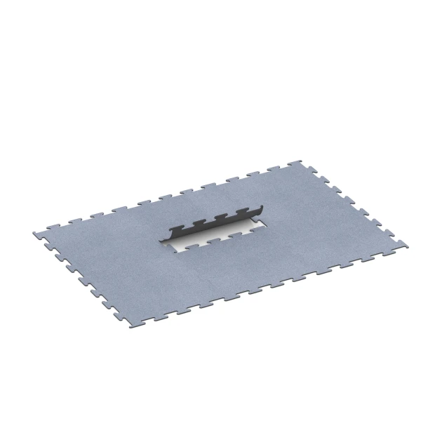 La situation d'installation typique du produit 6146 de WARCO - Revêtement sportif Fitness Performance Elite, en couleur Gris brume dans les dimensions 100 x 100 x 1 cm | 1,00 m².