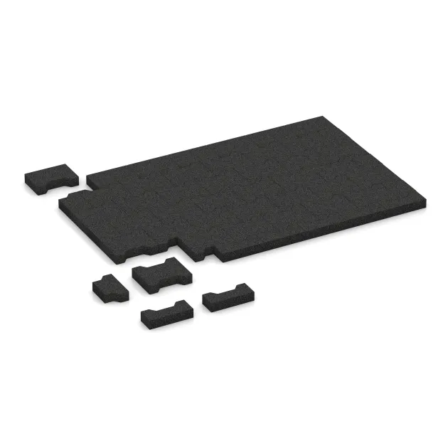Typische Verlegung oder Einbausituation für den Artikel 3845 von WARCO - Rubber H-tegel, Farbton Anthraciet in der Abmessung 200 x 165 x 43 mm.