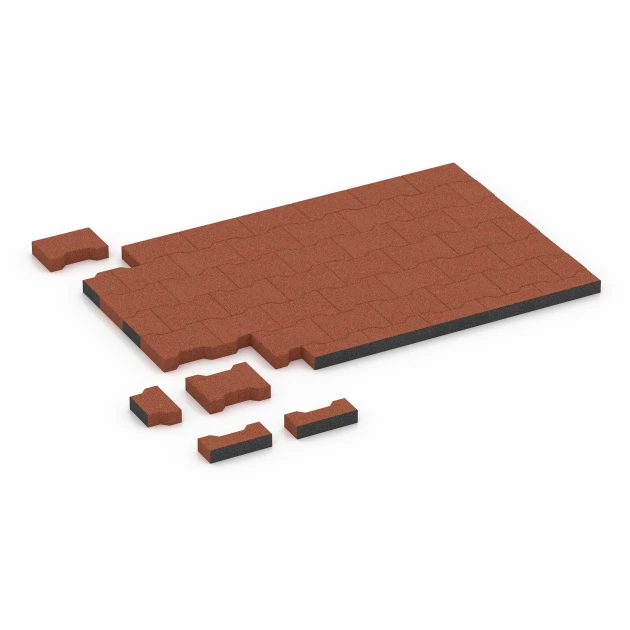 Typische Verlegung oder Einbausituation für den Artikel 7069 von WARCO - Pflasterstein, Farbton Ziegelrot in der Abmessung 20 x 16,5 x 4,5 cm | 0,0278 m².