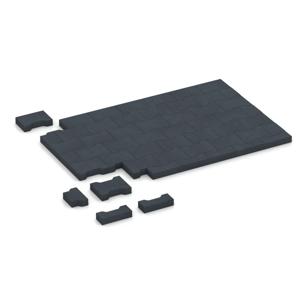 Typische Verlegung oder Einbausituation für den Artikel 7071 von WARCO - H-klinkers, Farbton Leisteengrijs in der Abmessung 20 x 16,5 x 4,5 cm | 0,0278 m².