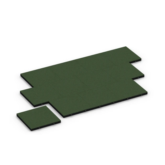 Typische Verlegung oder Einbausituation für den Artikel 6261 von WARCO - Fallschutzplatte – 150 cm, Farbton Grasgrün in der Abmessung 50 x 50 x 4,5 cm.