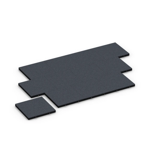 Typische Verlegung oder Einbausituation für den Artikel 6224 von WARCO - Fallschutzplatten, Farbton Schiefergrau in der Abmessung 50 x 50 x 4,5 cm.