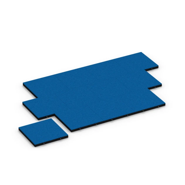 Typische Verlegung oder Einbausituation für den Artikel 6262 von WARCO - Fallschutzplatte – 150 cm, Farbton Himmelblau in der Abmessung 50 x 50 x 4,5 cm.
