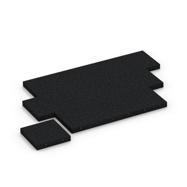 Typische Verlegung oder Einbausituation für den Artikel 6271 von WARCO - Rubberen speelplaatstegel – 230 cm, Farbton Antraciet in der Abmessung 50 x 50 x 8 cm.