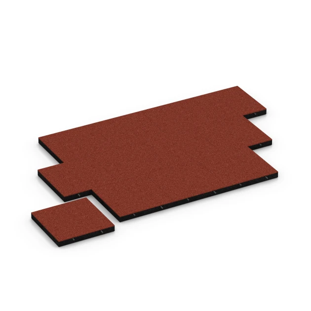 La situation d'installation typique du produit 6266 de WARCO - Dalle amortissante – 180 cm, en couleur Rouge brique dans les dimensions 50 x 50 x 6 cm.