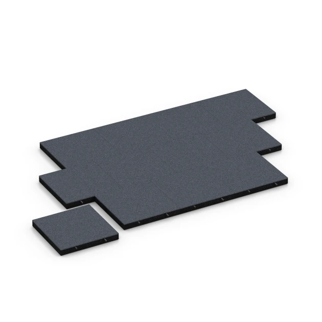 Typische Verlegung oder Einbausituation für den Artikel 6269 von WARCO - Fallschutzplatte – 180 cm, Farbton Schiefergrau in der Abmessung 50 x 50 x 6 cm.