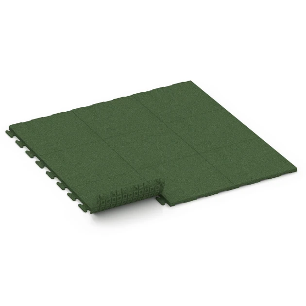 Typische Verlegung oder Einbausituation für den Artikel 6977 von WARCO - Fitnessboden-Fliese Classic, Farbton Grasgrün in der Abmessung 50 x 50 x 3 cm | 0,25 m².