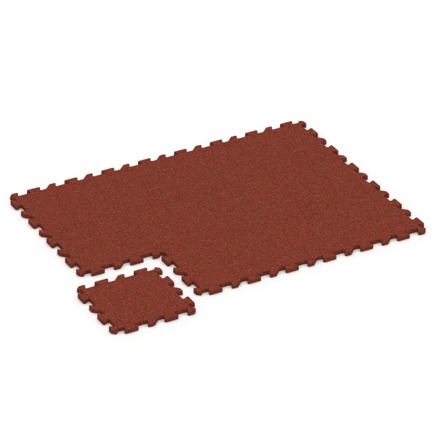 La situation d'installation typique du produit 6989 de WARCO - Dalles de terrain multisport, en couleur Rouge brique dans les dimensions 50 x 50 x 3 cm | 0,25 m².