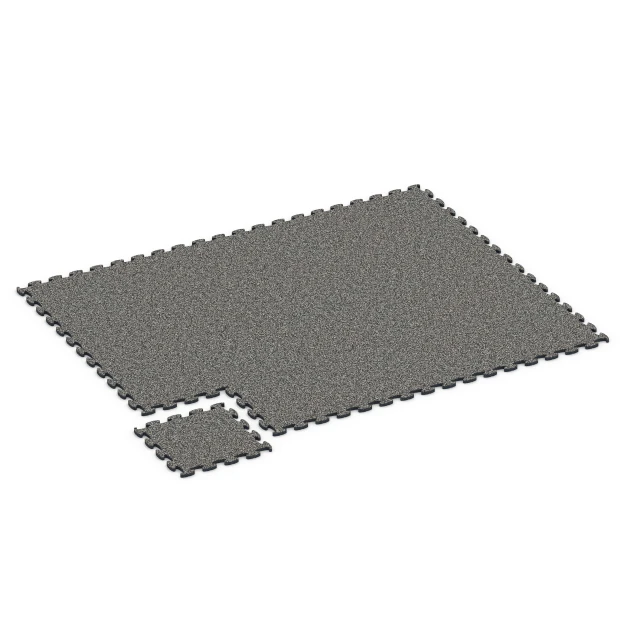 Typische Verlegung oder Einbausituation für den Artikel 6823 von WARCO - Fitness Active vloertegel, Farbton Donkergrijs graniet in der Abmessung 44,6 x 44,6 x 1,8 cm.