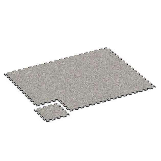 Typische Verlegung oder Einbausituation für den Artikel 6824 von WARCO - Fitness Active vloertegel, Farbton Grijs graniet in der Abmessung 44,6 x 44,6 x 1,8 cm.