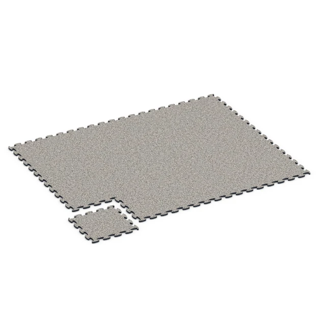 Typische Verlegung oder Einbausituation für den Artikel 6860 von WARCO - Fitness Max vloersysteem, Farbton Grijs graniet in der Abmessung 44,6 x 44,6 x 1,8 cm.