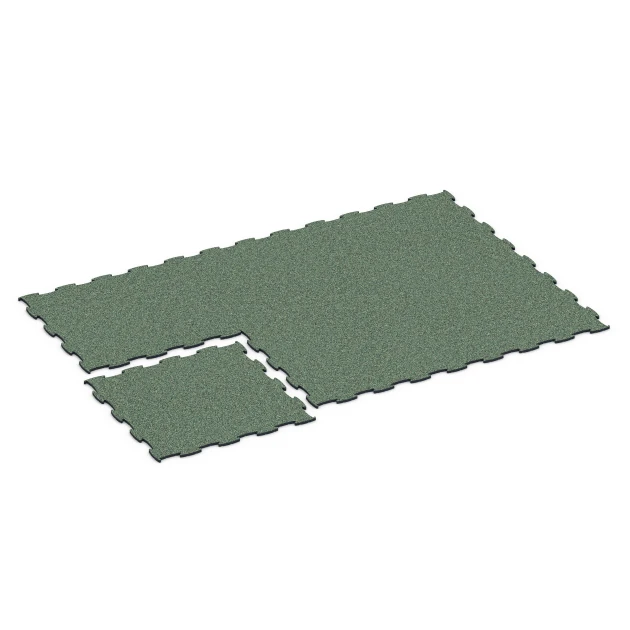 La situation d'installation typique du produit 6870 de WARCO - Dalle Fitness Max, en couleur Gazon anglais dans les dimensions 97,1 x 97,1 × 1,8 cm.