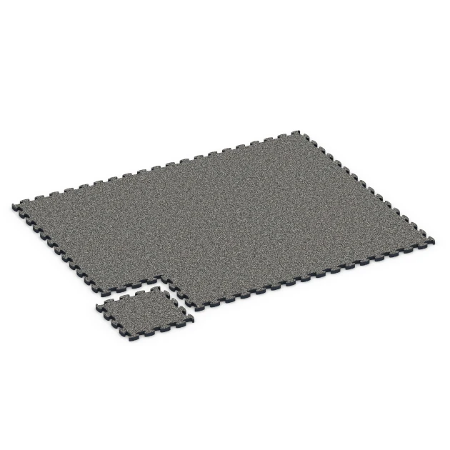 Typische Verlegung oder Einbausituation für den Artikel 6877 von WARCO - Fitness Max vloersysteem, Farbton Donkergrijs graniet in der Abmessung 44,6 x 44,6 × 2,8 cm.