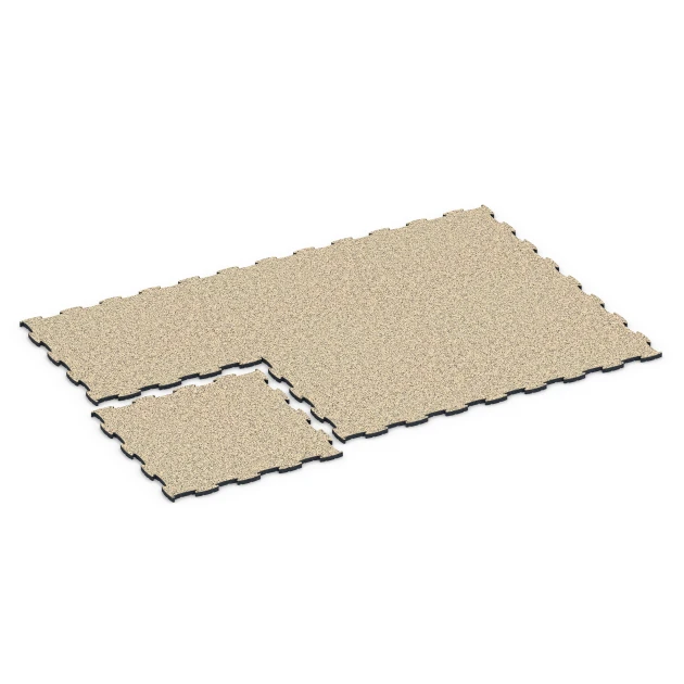 La situation d'installation typique du produit 6856 de WARCO - Fitness Active dalle, en couleur Travertin dans les dimensions 97,1 x 97,1 x 2,8 cm.