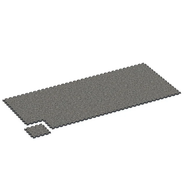 Typische Verlegung oder Einbausituation für den Artikel 6814 von WARCO - Steentapijt kliktegel, Farbton Donkergrijs graniet in der Abmessung 28,9 x 28,9 x 1,8 cm.